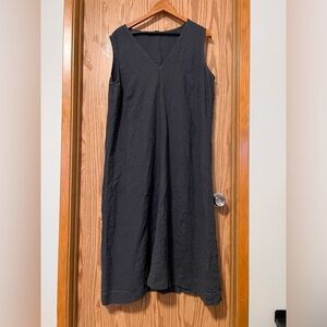 Elizabeth Suzann Polly midi dress midweight linen XL DYED